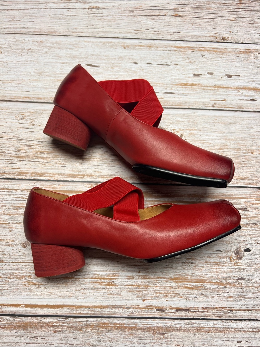 Red Women's Cross-Strap Comfort Flats